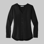 Women's Long Sleeve Button Front Blouse