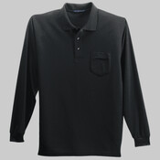 Long Sleeve Silk Touch Polo with Pocket
